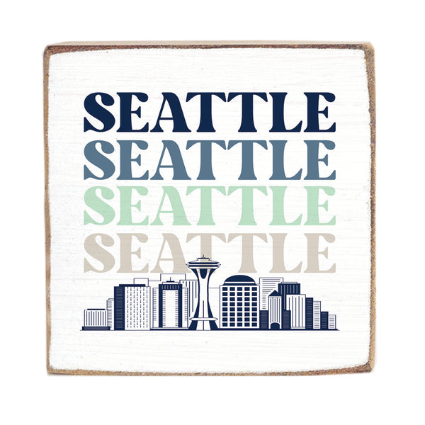 Seattle Line Art City Block Sign