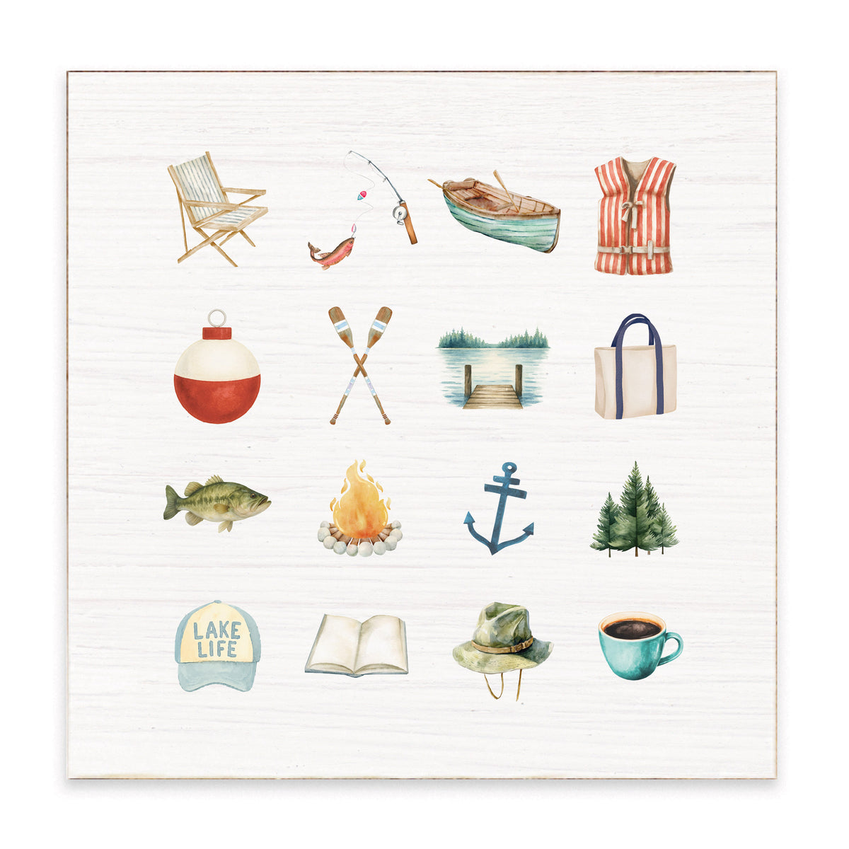Lake Icons Block Sign