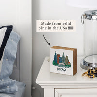 Chicago Cityscape Block Sign