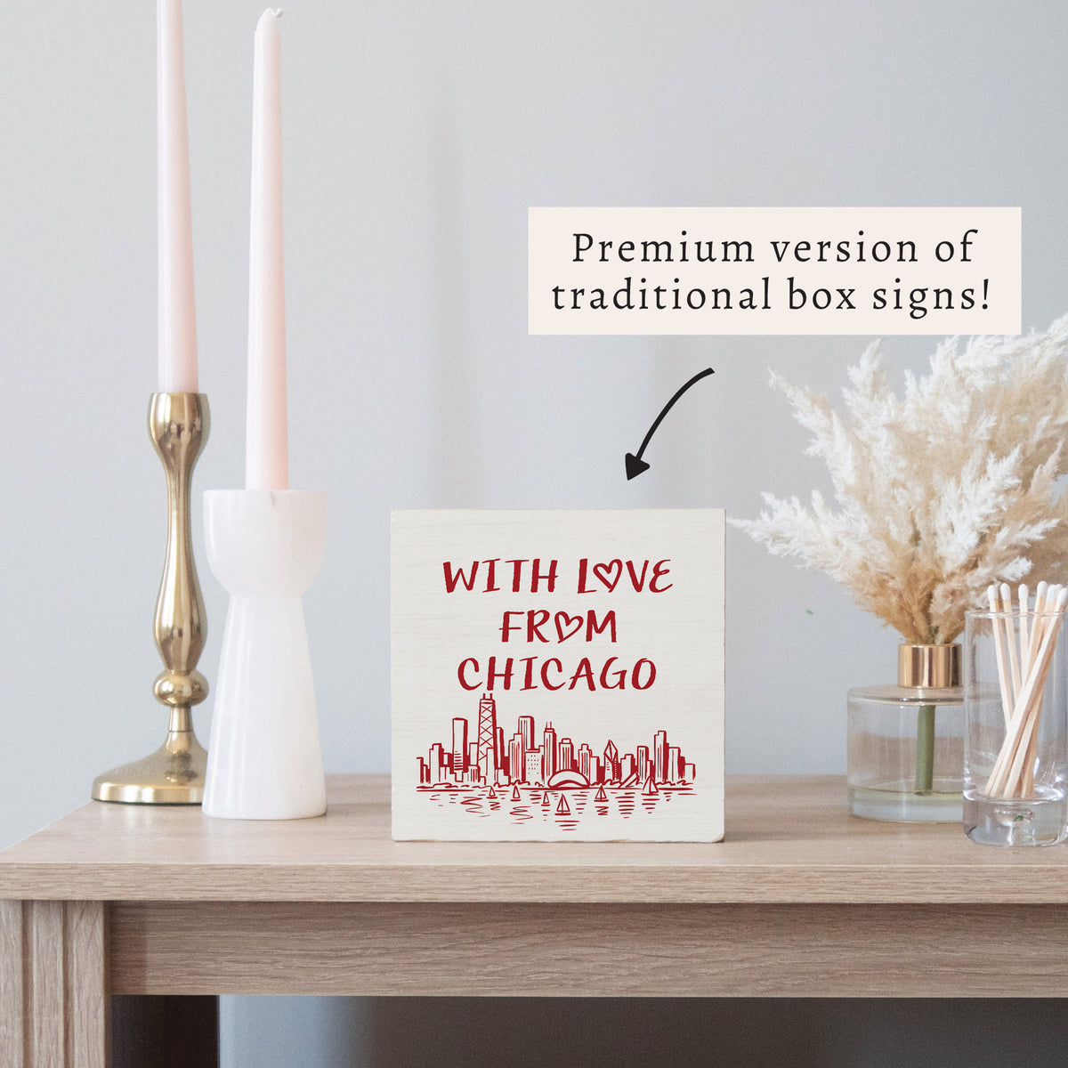 With Love From Chicago Block Sign