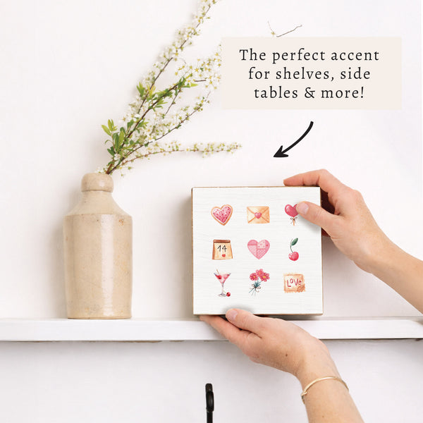 Valentine Icons Block Sign