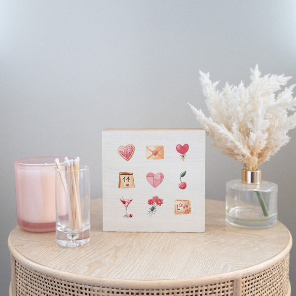 Valentine Icons Block Sign