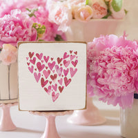 Pink Mosaic Heart Block Sign