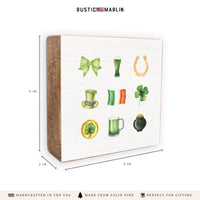 St. Patrick’s Day Icons Block Sign