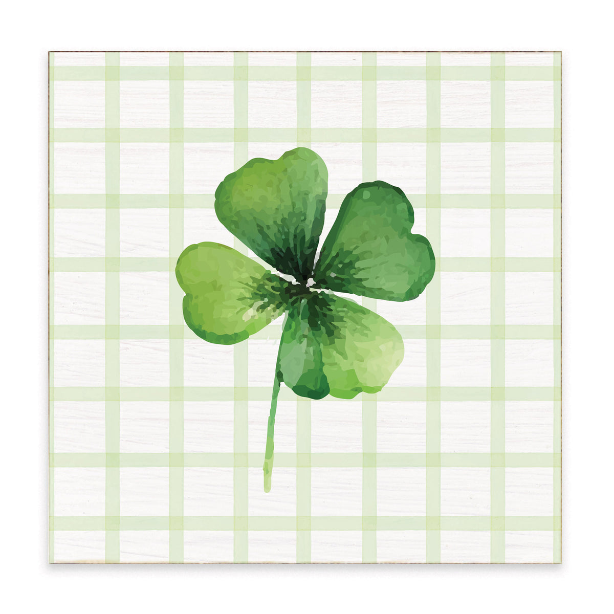 Shamrock Gingham Block Sign