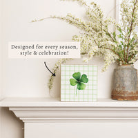 Shamrock Gingham Block Sign