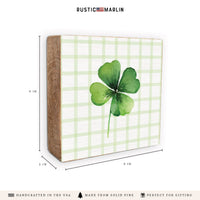 Shamrock Gingham Block Sign
