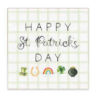 Happy St. Patrick's Day Gingham Block Sign