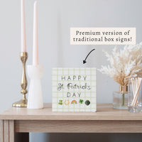 Happy St. Patrick's Day Gingham Block Sign