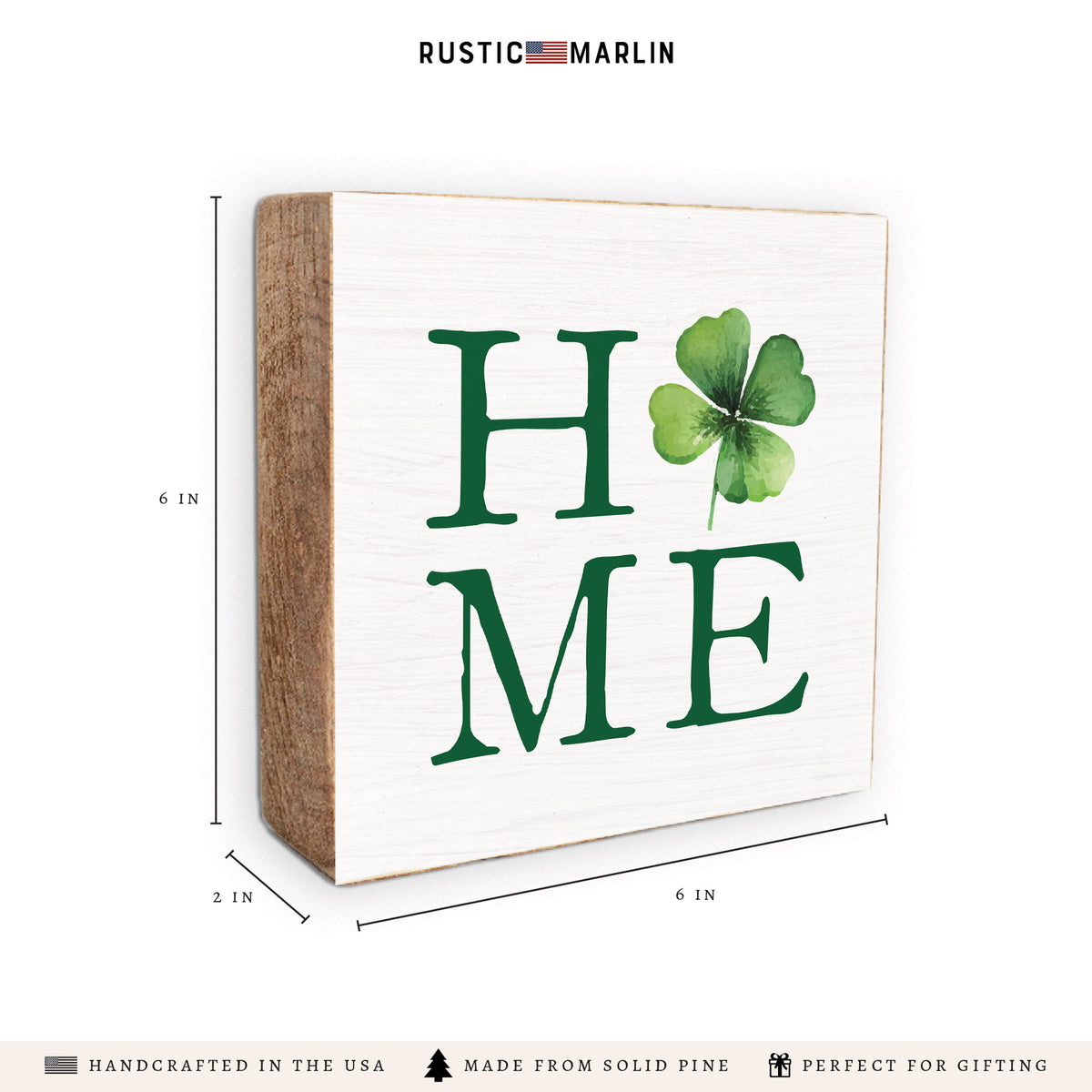 Home Shamrock Block Sign