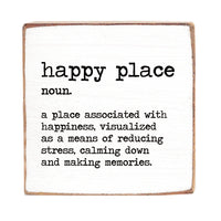 Happy Place Definition Wood Block