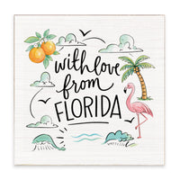 With Love From Florida Icons Block Sign