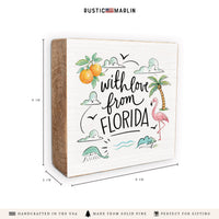 With Love From Florida Icons Block Sign