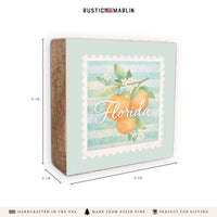 Florida Oranges Stamp Block Sign