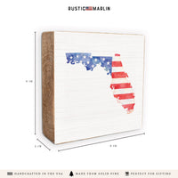 Florida American Flag State Block Sign