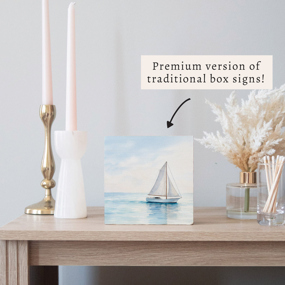 Sailboat Block Sign