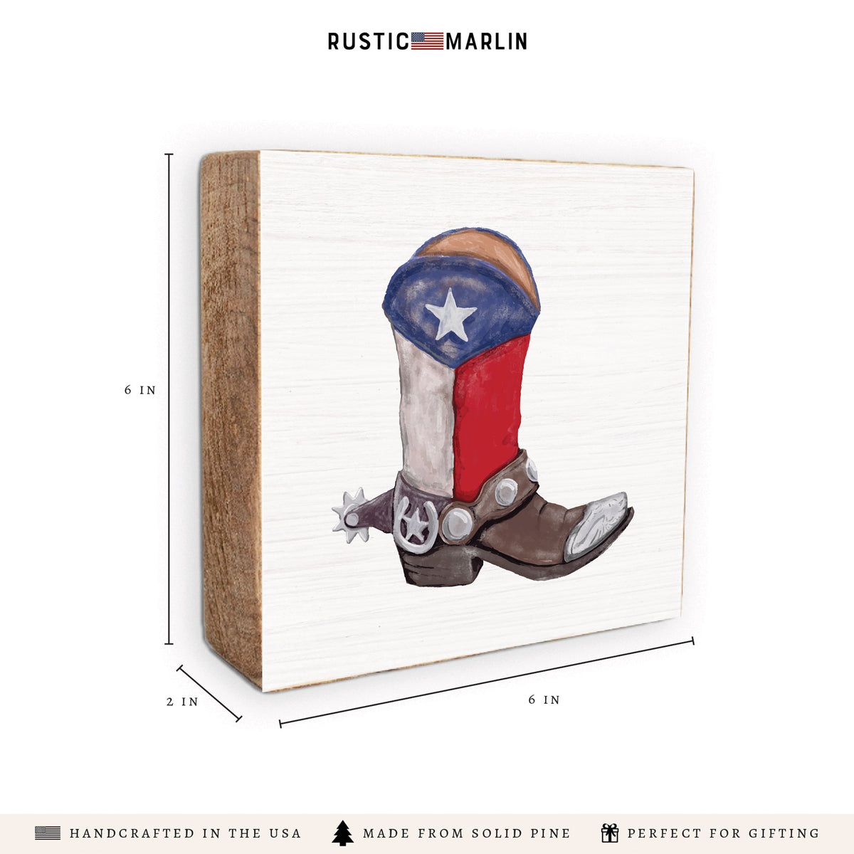 Texas Flag Boot Block Sign