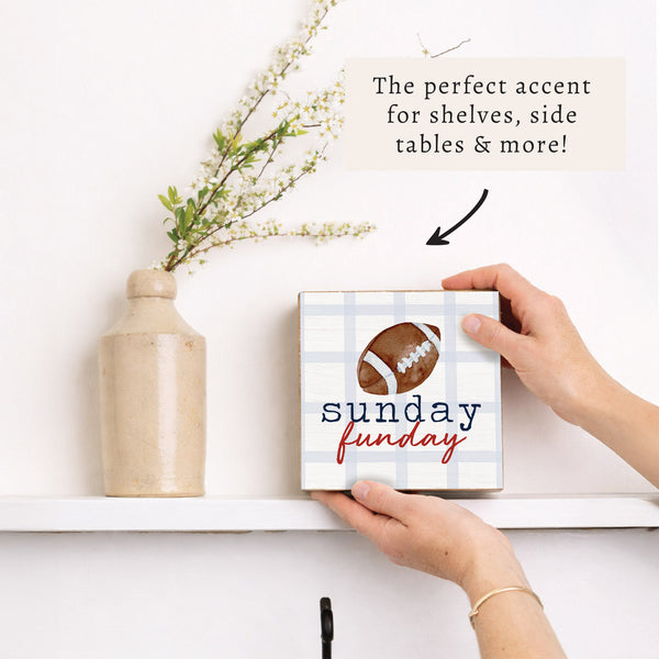 Sunday Funday Football Block Sign