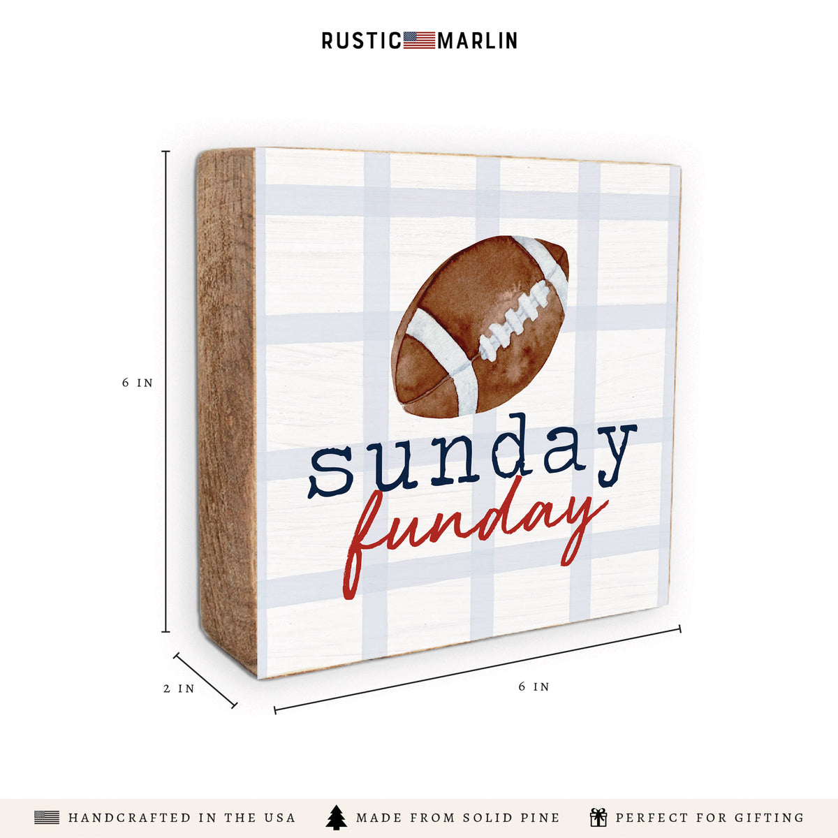 Sunday Funday Football Block Sign