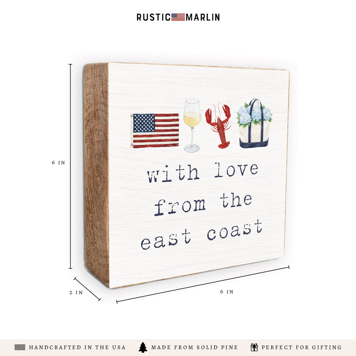 With Love from the East Coast Block Sign