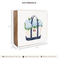Hydrangea Flag Tote Block Sign