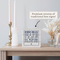 River Rules Block Sign
