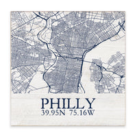 Philly Map Block Sign