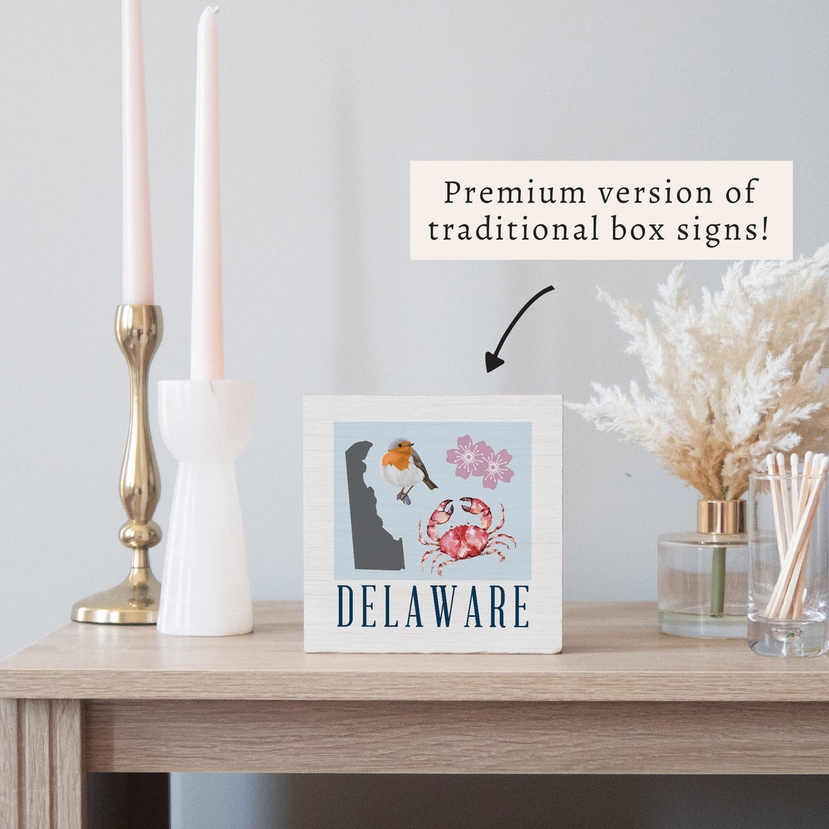 Delaware Icons Block Sign