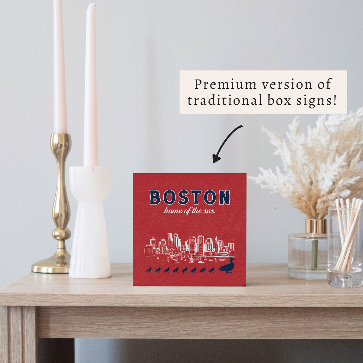 Boston Home of the Sox Block Sign