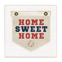 Baseball Home Sweet Red Blue Block Sign