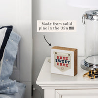 Baseball Home Sweet Red Blue Block Sign