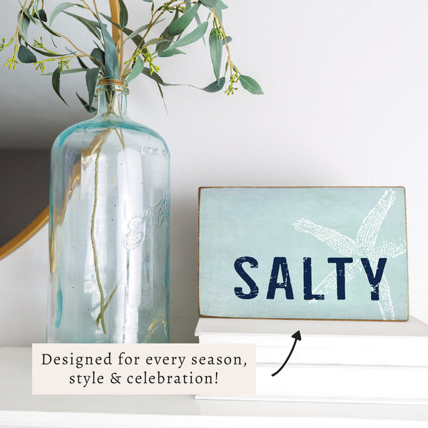 Salty Wood Block Sign