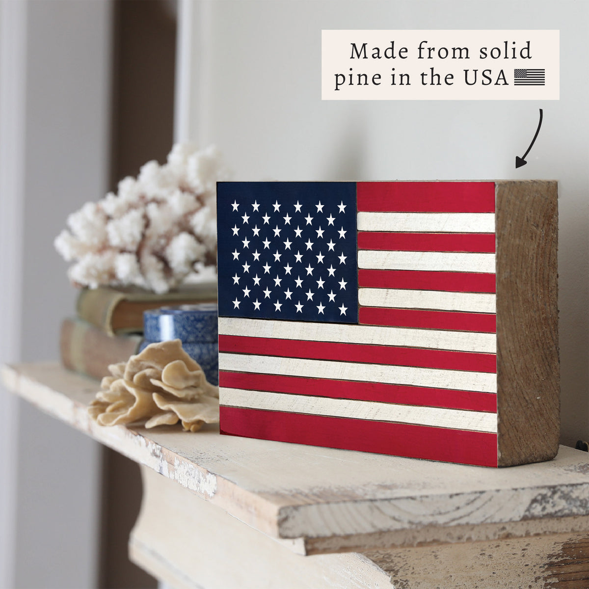 American Flag Block Sign