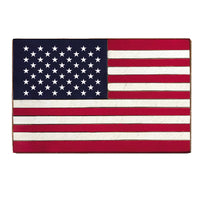50 Stars Flag Wood Block