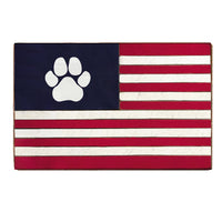 Paw Print Flag Wood Block