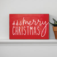 Merry Christmas Wood Block