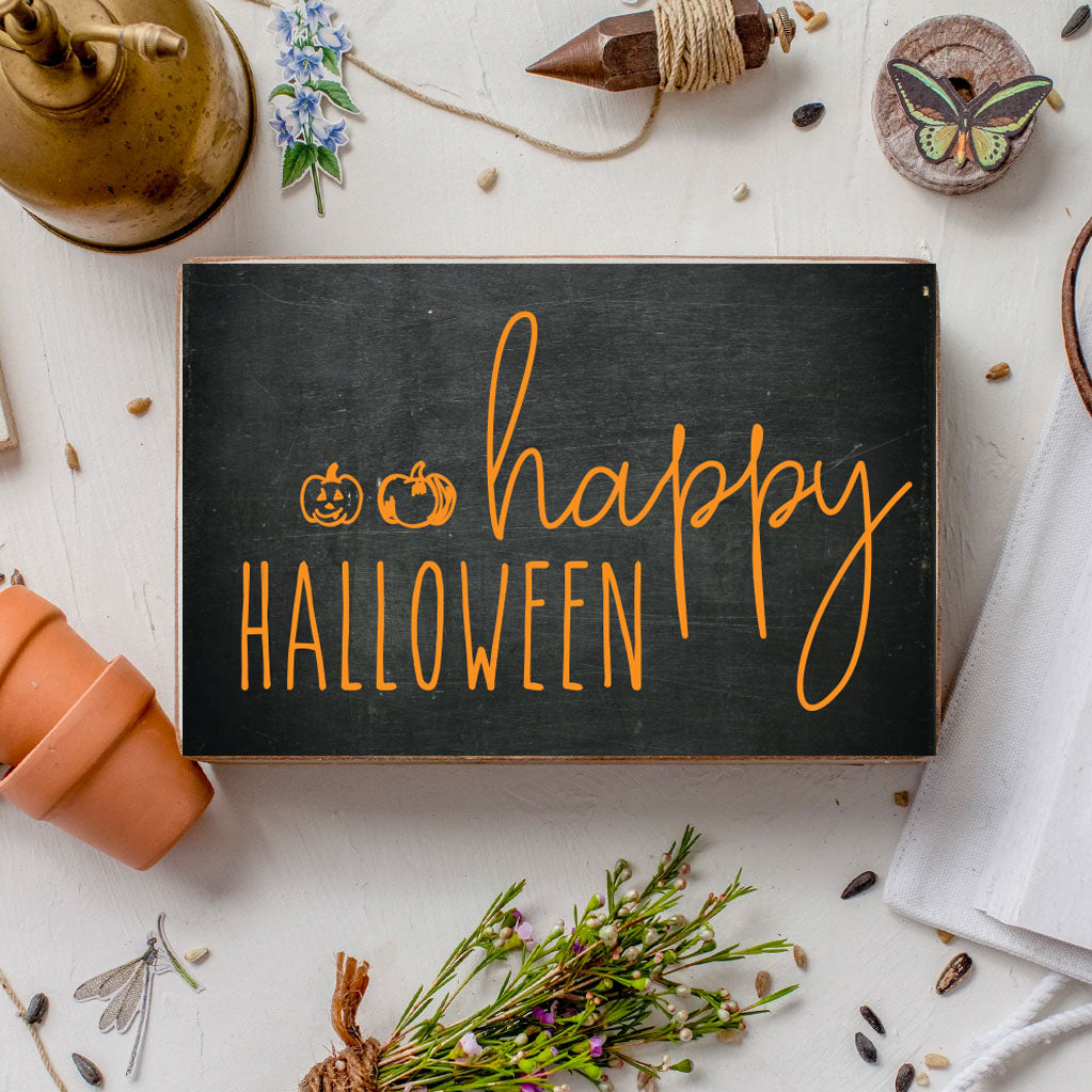 Happy Halloween Wood Block