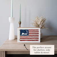 Cape Cod American Vintage Flag Block Sign