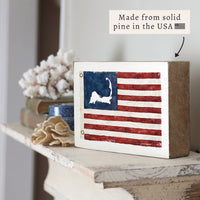 Cape Cod American Vintage Flag Block Sign