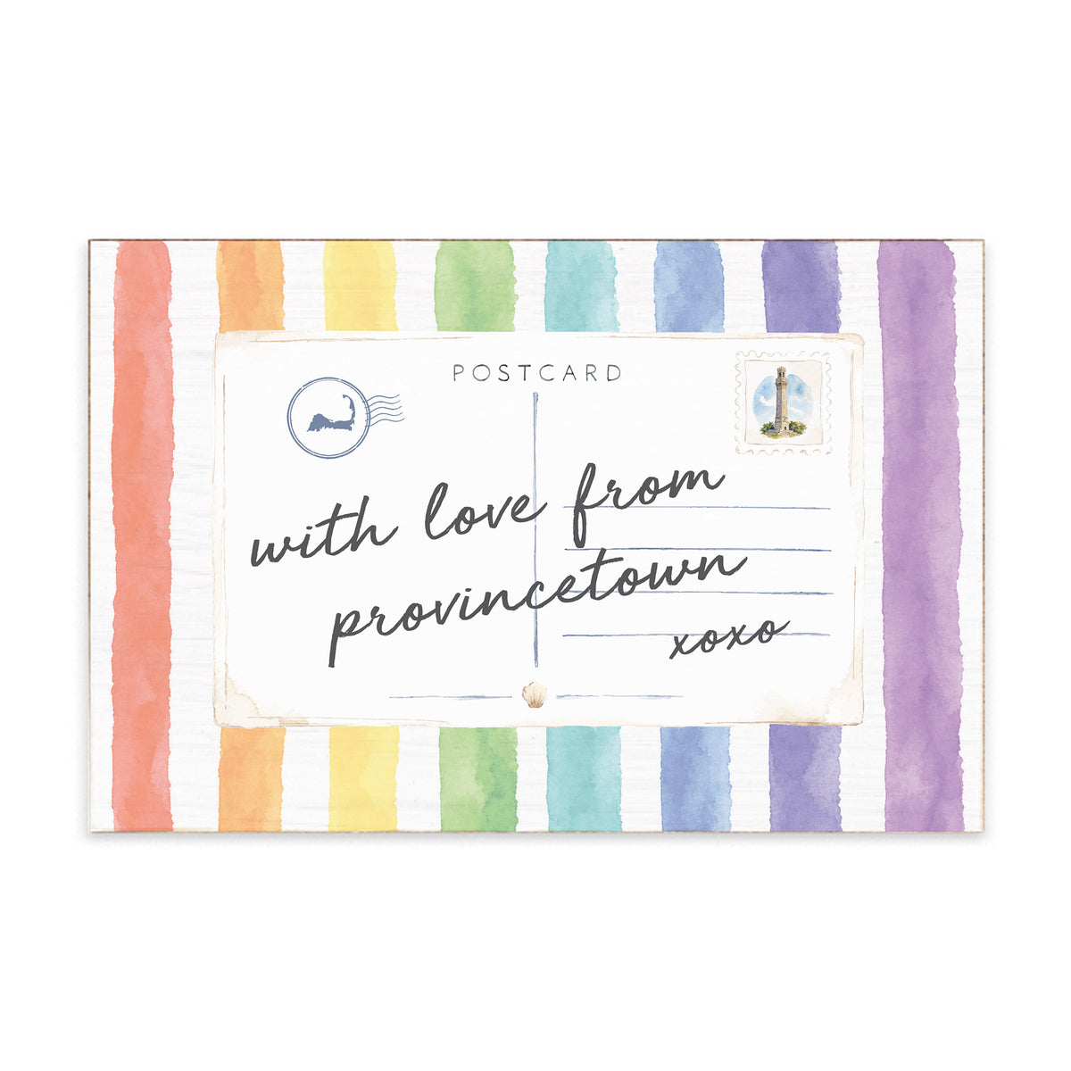 Provincetown Pride Postcard Block Sign