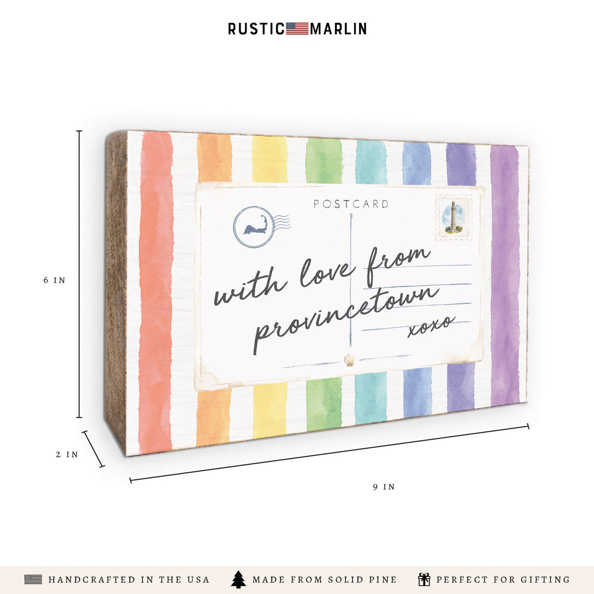 Provincetown Pride Postcard Block Sign