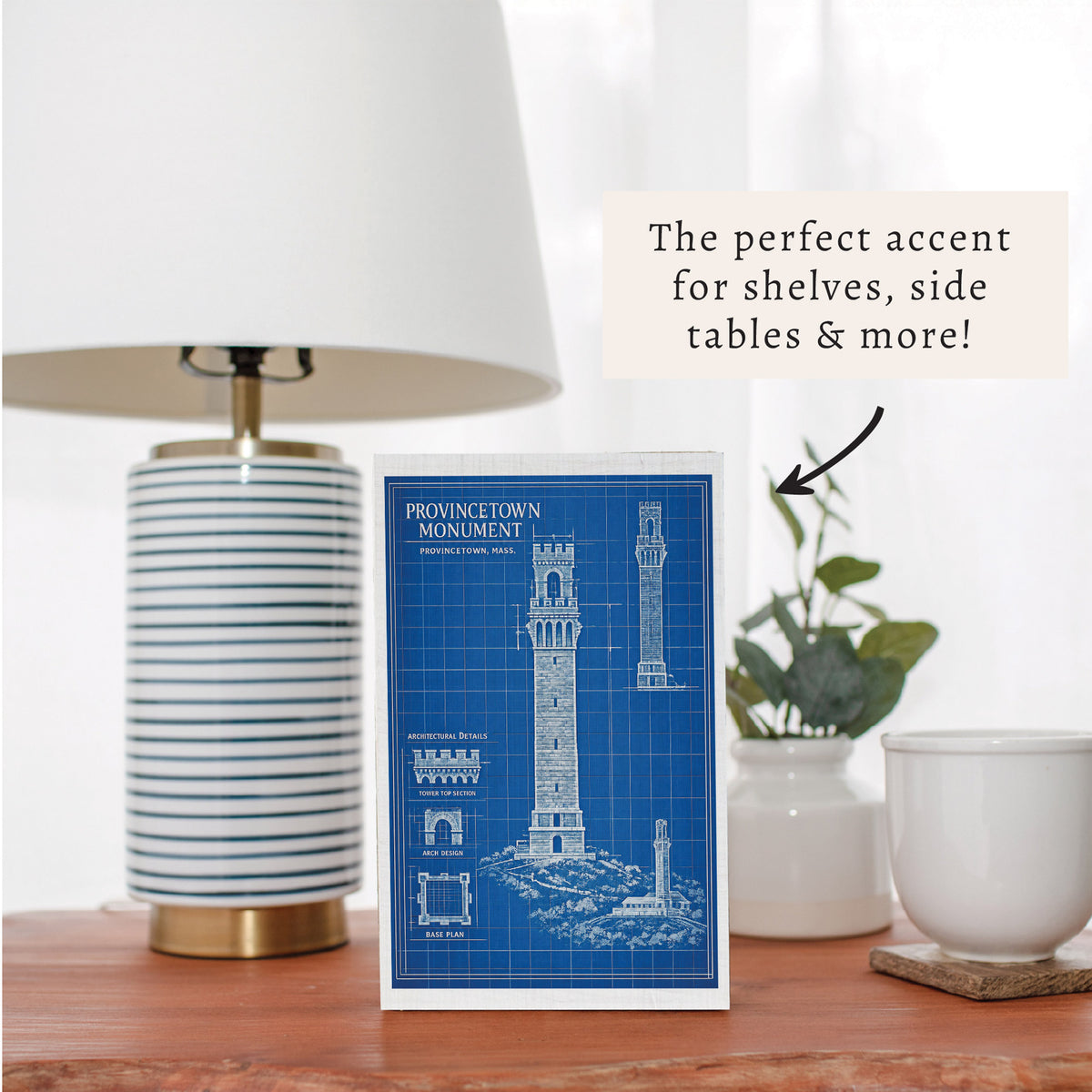 Provincetown Monument Blueprint Block Sign