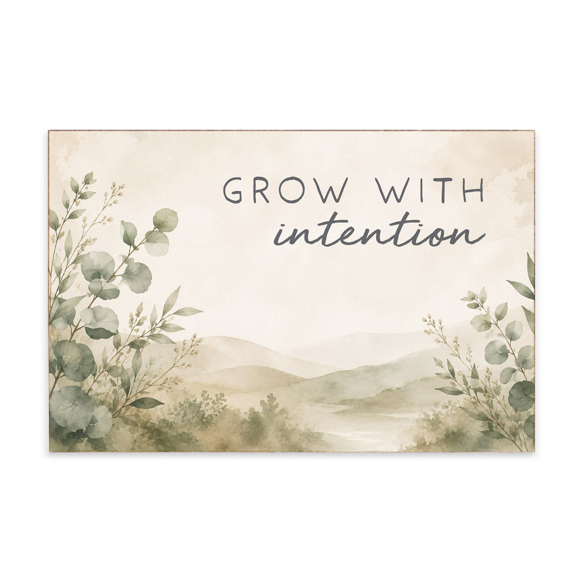 Grow With Intention Block Sign