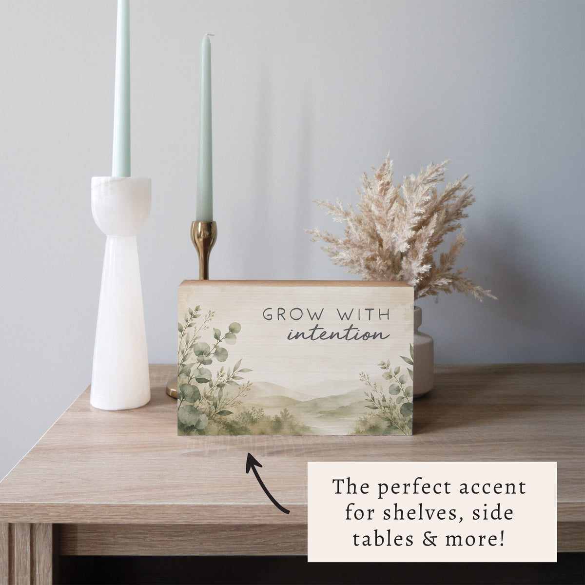 Grow With Intention Block Sign