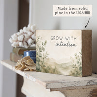 Grow With Intention Block Sign