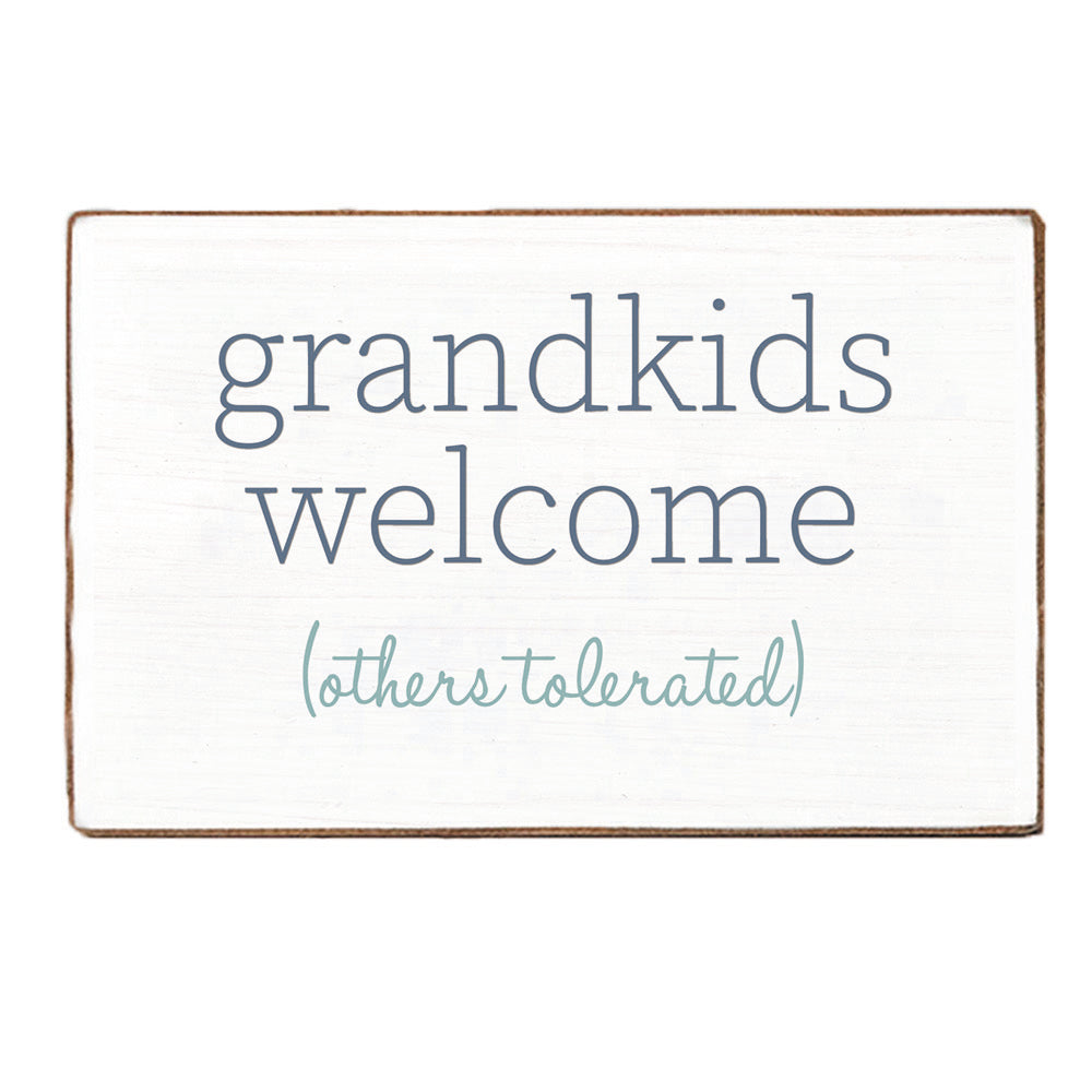 Grandkids Welcome Wood Block