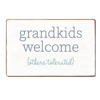 Grandkids Welcome Wood Block
