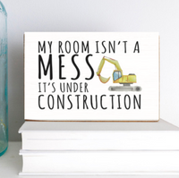 Under Construction Wood Block