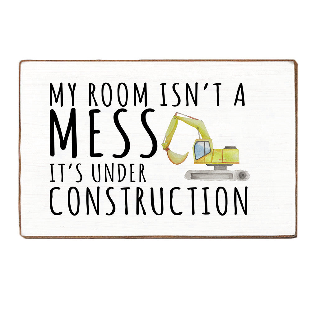 Under Construction Wood Block