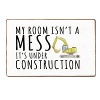 Under Construction Wood Block
